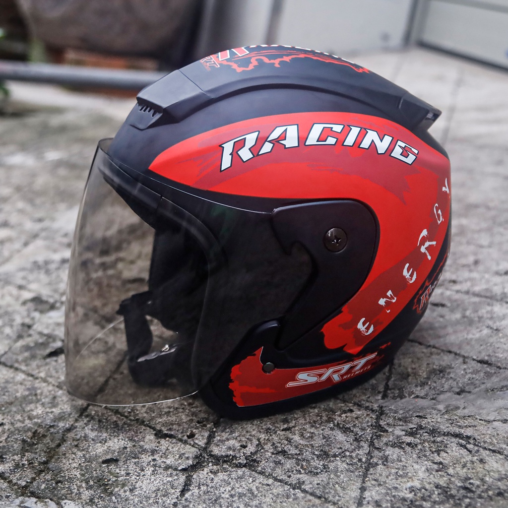 Mũ bảo hiểm SRT 3 4 tem Racing kính phủ chống tia UV cao cấp thumbnail