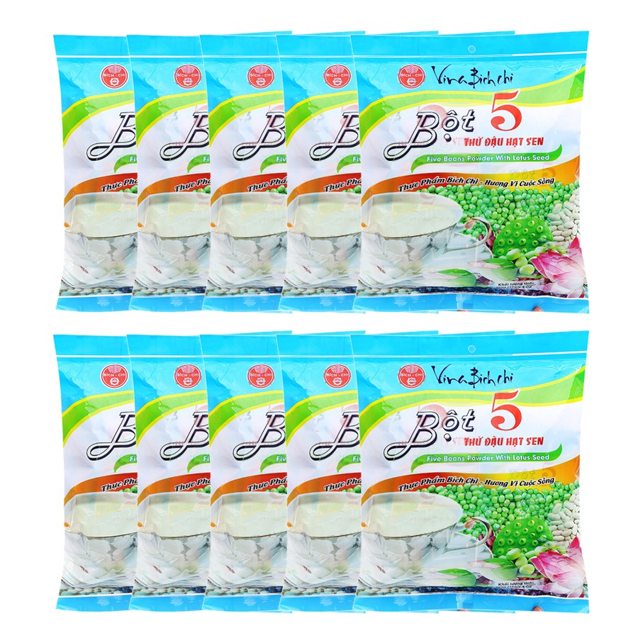 Bột 5 thứ đậu Hạt Sen Bích Chi có đường 350g/bịch