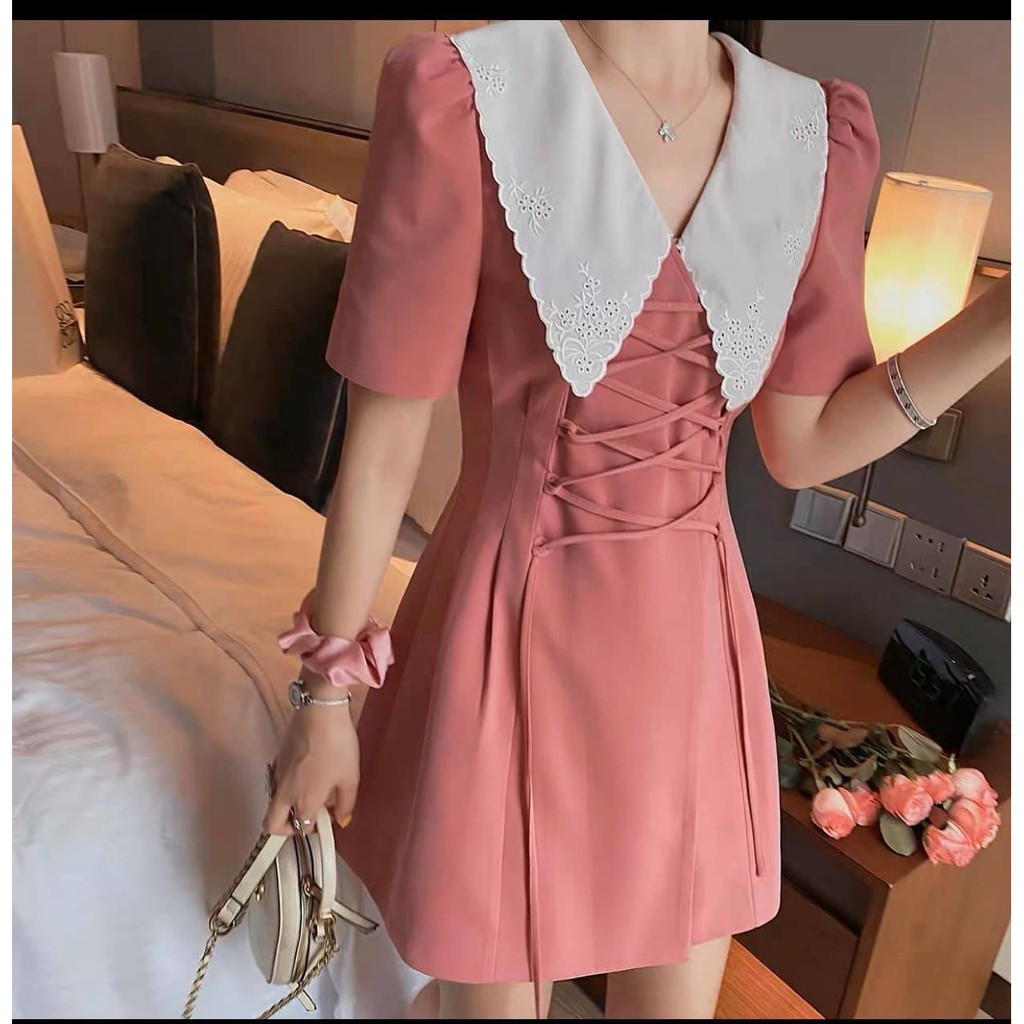 váy màu hồng đan dây trước ( ROSE DRESS) | BigBuy360 - bigbuy360.vn