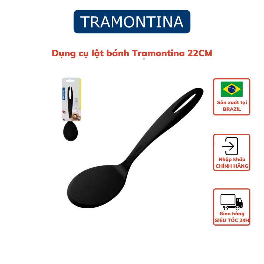 [Mã giảm 10% đơn 99K] Dụng cụ lật bánh 22cm Tramontina nhựa PA cao cấp chịu nhiệt nhập khẩu chính hãng Brazil