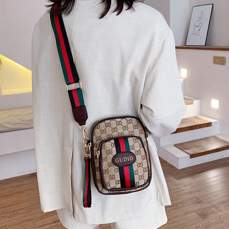 Túi Đeo Chéo ️SIÊU RẺ️ Túi Đeo Điện Thoại Dáng Đứng Gu Chì Phối Kẻ Phong cách Trẻ Trung TXN-035