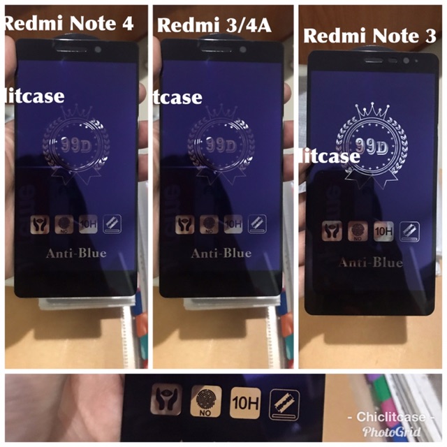 Kính Cường Lực Chống Ánh Sáng Xanh 10 D Xiaomi Redmi 4x 3 3s 4a Mi A1 8 Lite 5 Pro Plus Note 3 4 5a 6 7