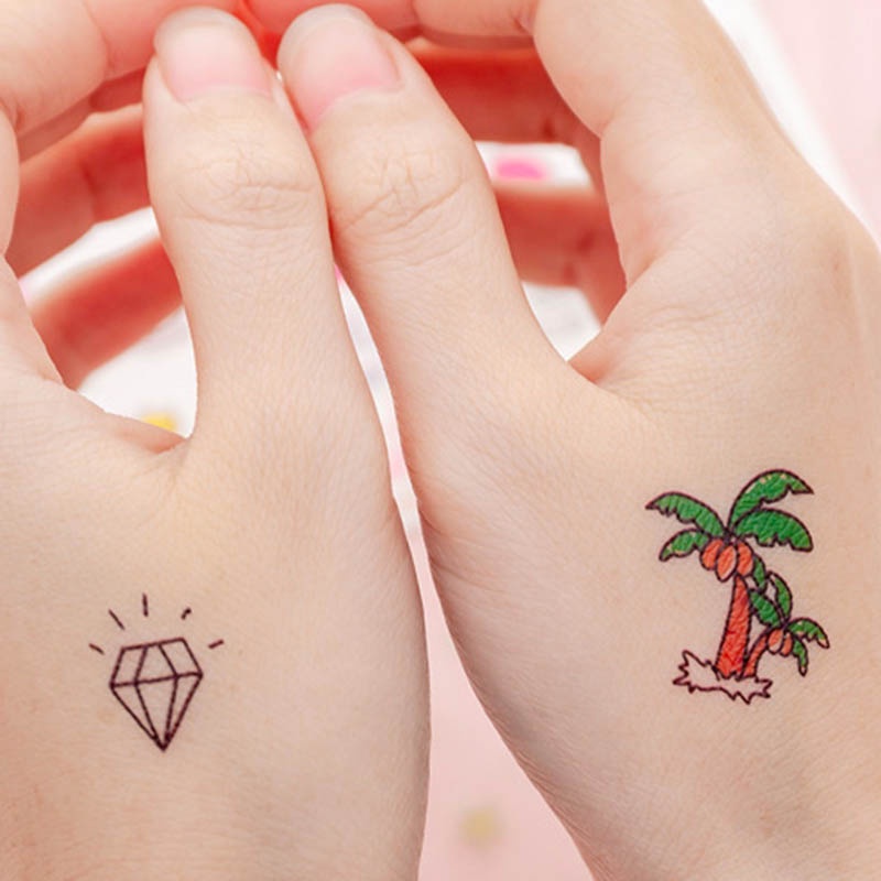 Hình Xăm Dán Hình Cô Gái Hoạt Hình Siêu Bền Chống Thấm Nước