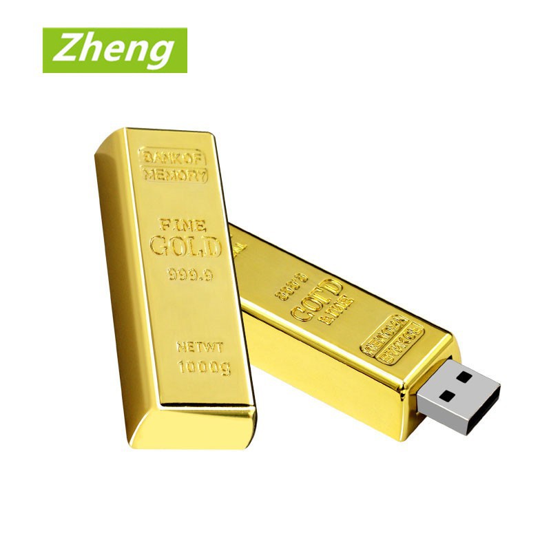 USB lưu trữ hình dáng thỏi vàng độc đáo tùy chọn dung lượng