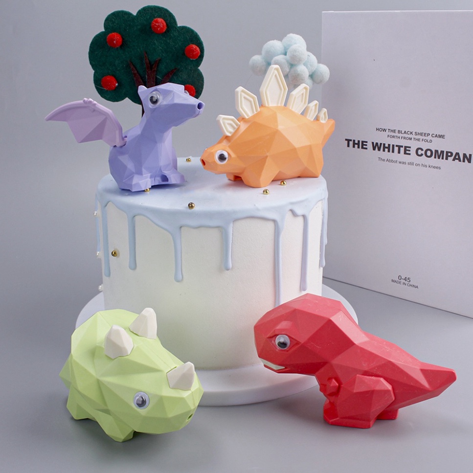 trang trí bánh sinh nhật [FREESHIP❤️] bộ 5 khủng long hoạt hình