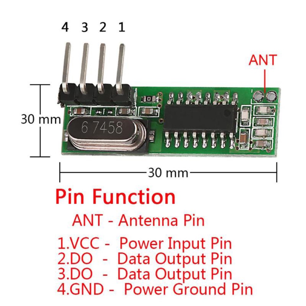 RX470-4 Đa Năng 433Mhz Superheterodyne Không Dây Module Thu RF Cho Raspberry Pi Arduino Uno Cánh Tay MCU Diy Bộ Dụng Cụ