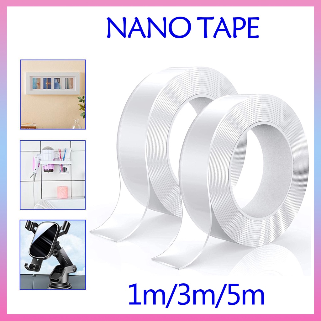 Băng Keo Hai Mặt Nano 3m Trong Suốt Chịu Được Sức Nặng 3m Đa Năng Dán Dính Cho Điện Thoại Di Động