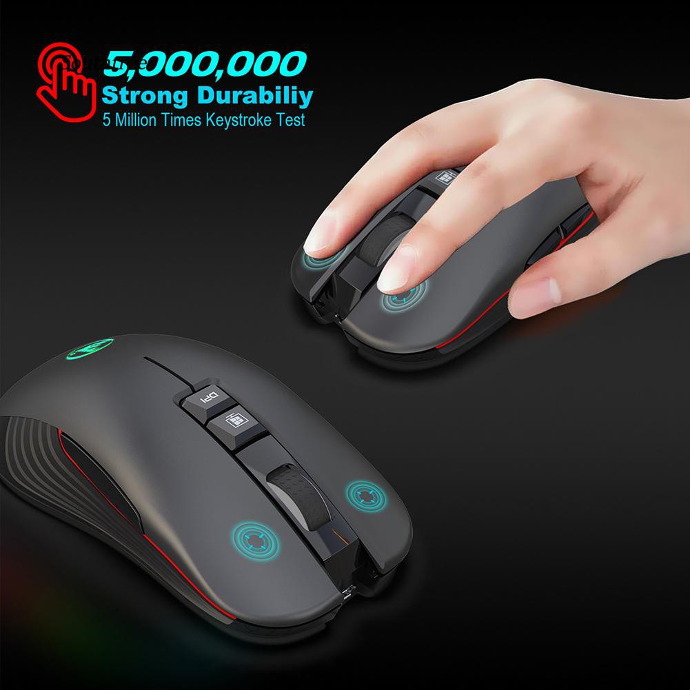LYY_3600dpi Adjustable 8 Buttons Colorful Light Fast Computer Gaming Wireless Mouse