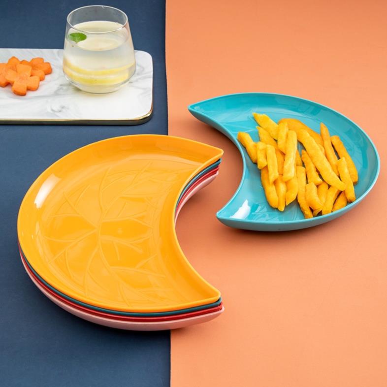 Sét 5 đĩa nhựa hình bán nguyệt siêu hót 2021 cao cấp an toàn sức khỏe màu sắc cực đẹp