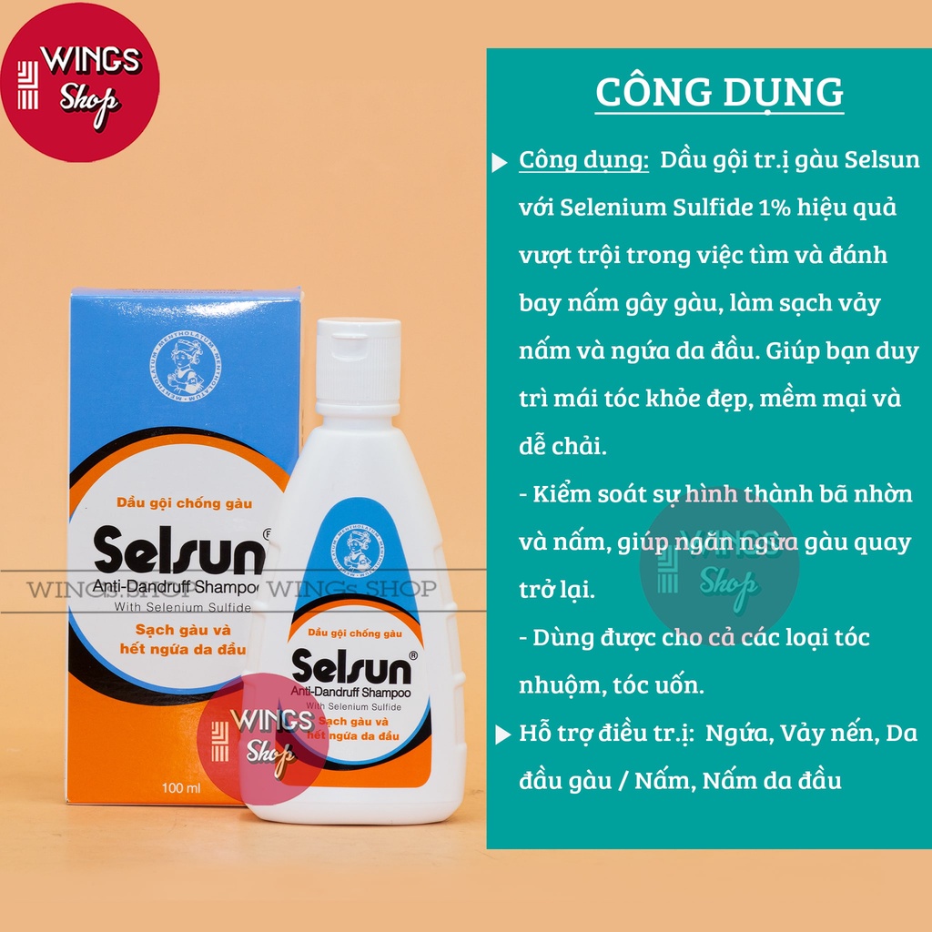 Dầu Gội Selsun 50ml-100ml Chống Gàu, Giảm Ngứa, Sạch Vảy Nấm | Wings Shop