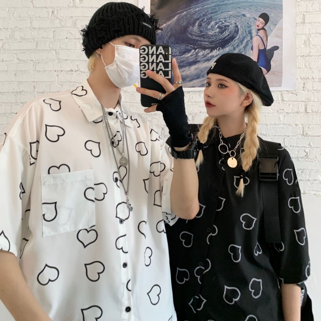 Áo sơ mi tay ngắn nữ unisex from rộng , sơ mi nam nữ vải voan lụa mịn mát free size 40kg - 70kg