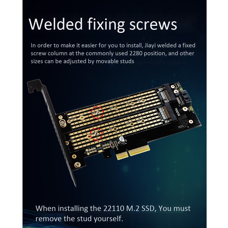 JEYI SK6 M.2 NVMe SSD NGFF TO PCIE X4 Adapter Suppor PCI Express 3.0 N7VN