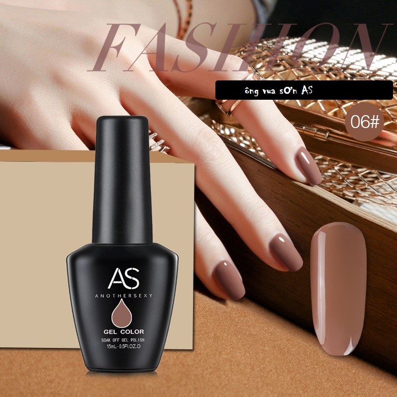 Sơn gel AS sơn móng tay gel sơn nail tone nude kem be trà sữa mã QZ 15ml