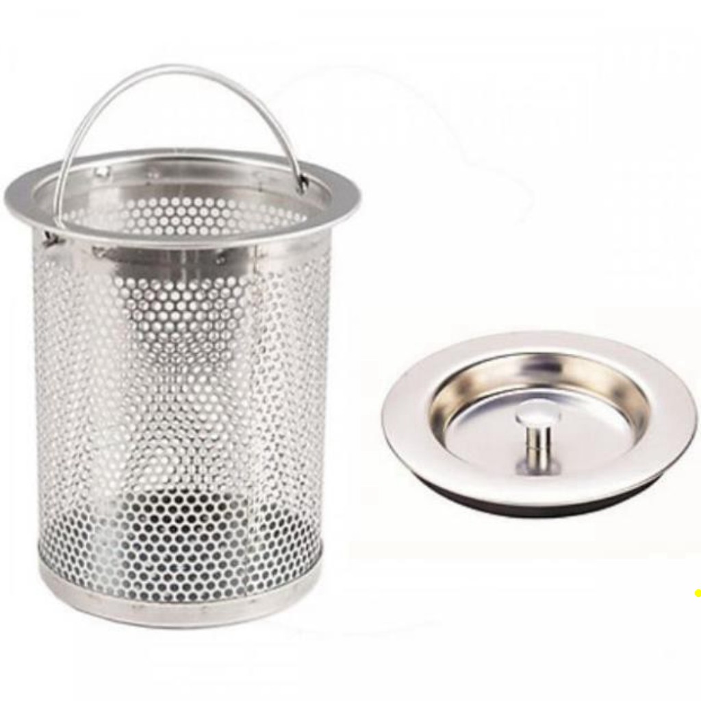 Bộ Giỏ Lọc Rác + Nắp Đậy Bồn Rửa Chén Bằng Inox [ GIỎ LỌC RÁC VA NẮP ĐẬY ]