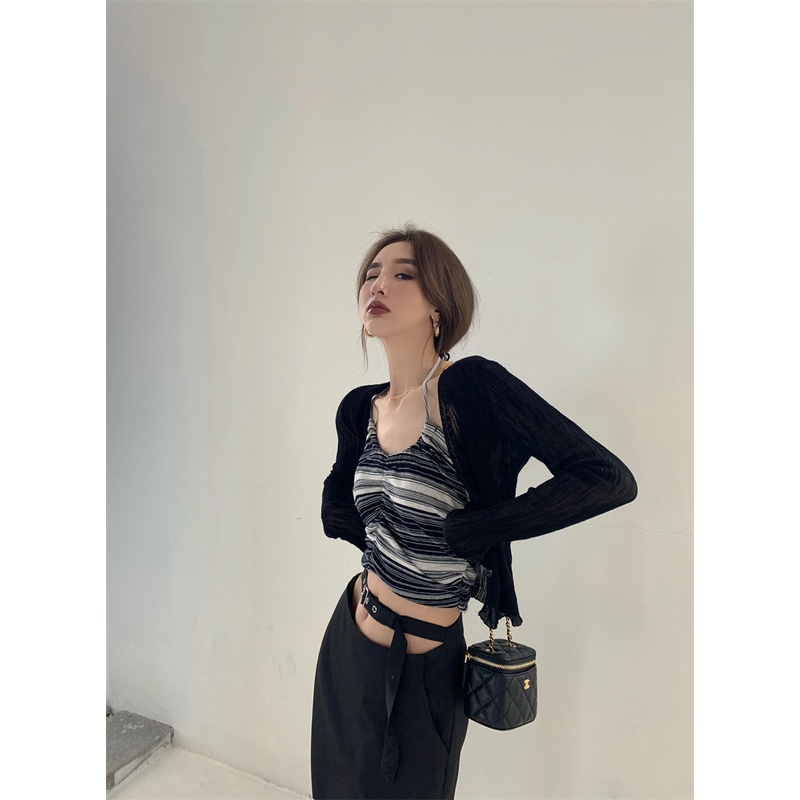 Cocory vn Áo Khoác cardigan Cổ Chữ V Tay Dài Chống Nắng Trong Suốt Thời Trang Mùa Hè Dành Cho Nữ