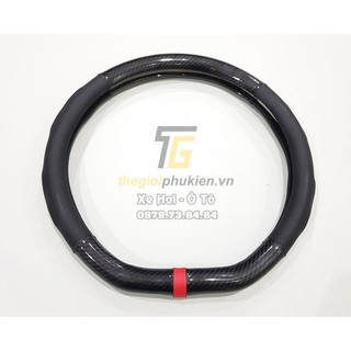 [Hàng mới về] Bọc vô lăng Ô tô, Xe hơi D-Cut vân Carbon cao cấp