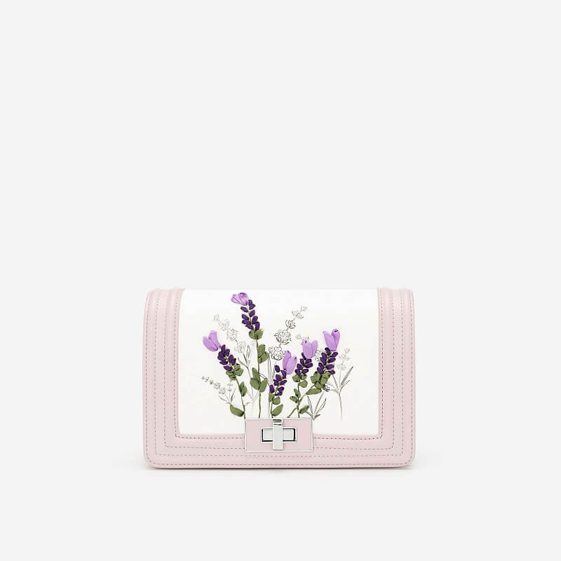 Túi Đeo Chéo Thêu Hoa Lavender - SHO 0165