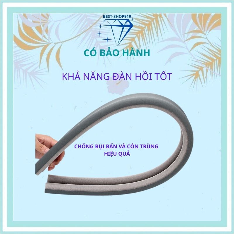 Thanh Nẹp Xốp Chặn Khe Cửa Ron Đệm Cửa Chống Ồn Chống Thoát Hơi Máy Lạnh Chống Bụi Ngăn Côn Trùng