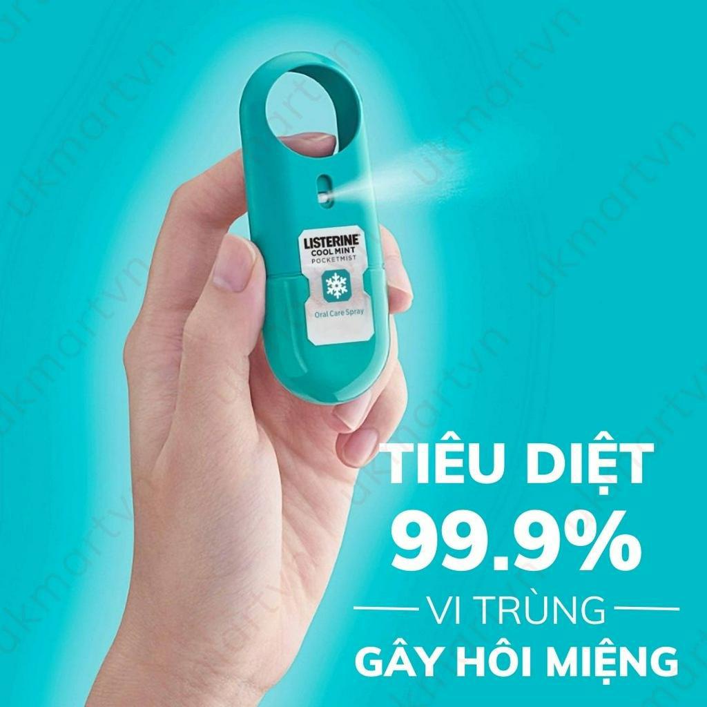 Xịt thơm miệng diệt khuẩn Listerine 7.7ml x2 chai Mỹ