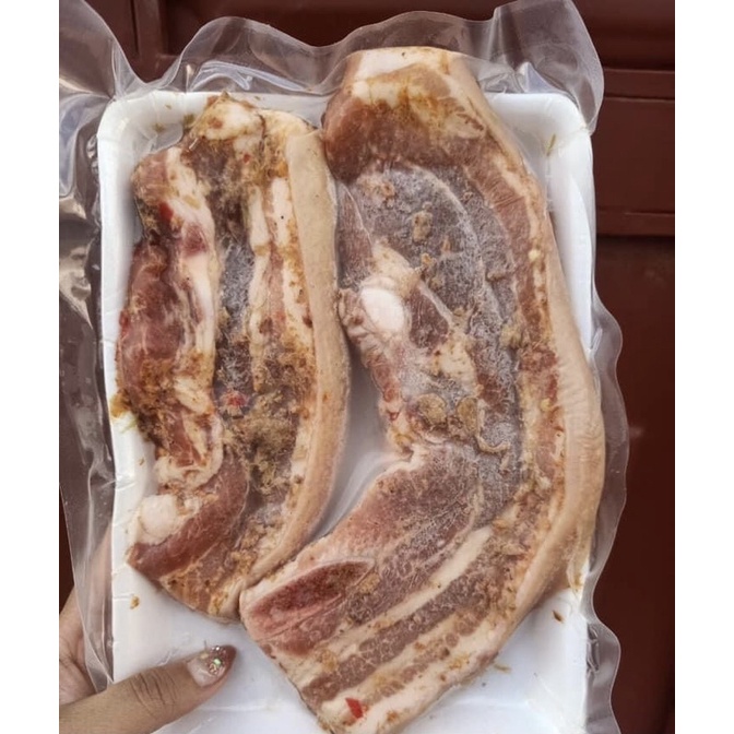 ba chỉ heo ướp nướng ba chỉ heo Bbq 500gr  DTFoods(CHUYÊN SỈ)