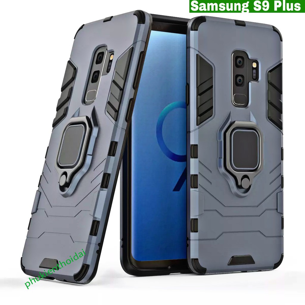 Ốp lưng Samsung S9 Plus / S8 Plus / S10 Plus / S10  chống sốc Iron Man Iring siêu bền nhẫn hút ô tô giá đỡ xem phim