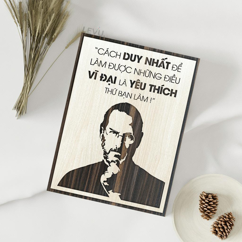 Tranh treo tường gỗ chân dung người nổi tiếng kèm câu nói hay tạo động lực ý nghĩa tích cực 30x40cm