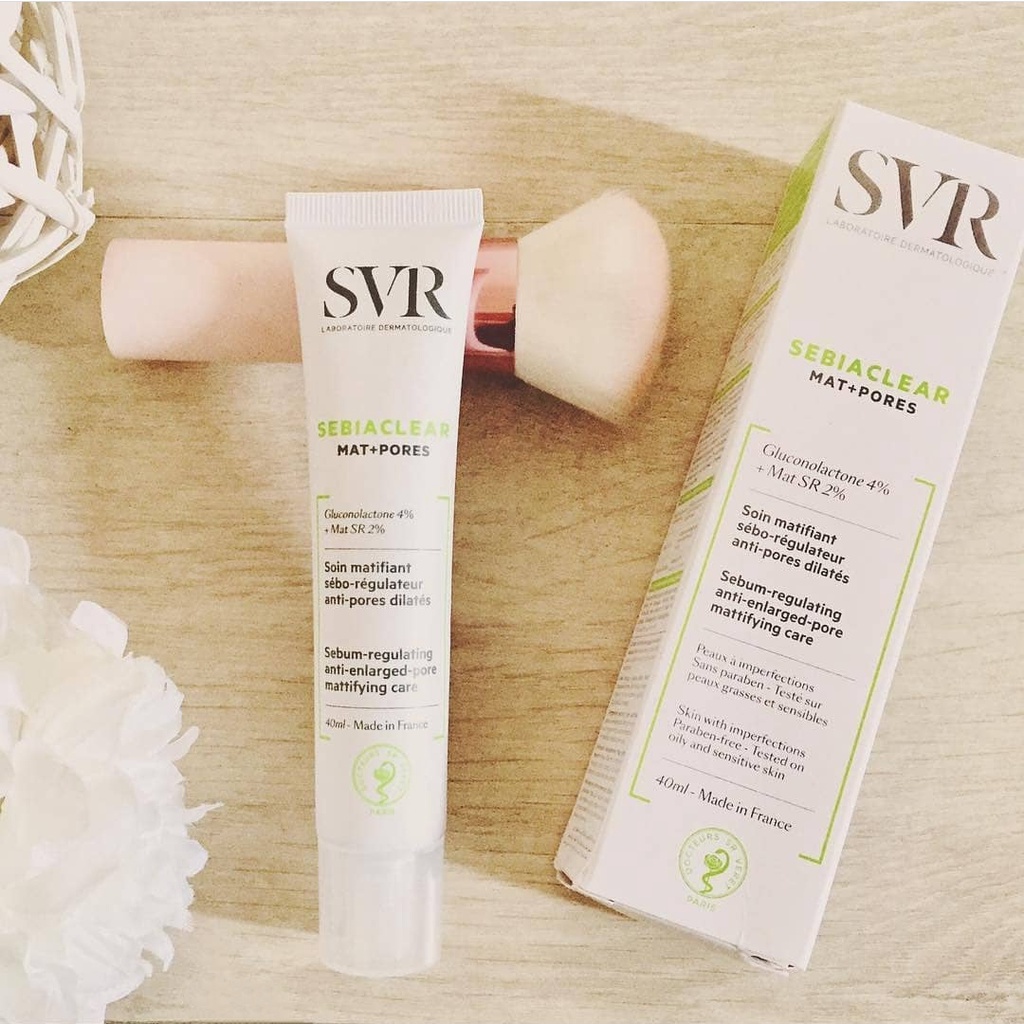 Kem dưỡng da SVR làm giảm mụn, thông thoáng lỗ chân lông và giúp loại bỏ dầu cho da Sebiaclear Mat + Pores 40ml SVR004
