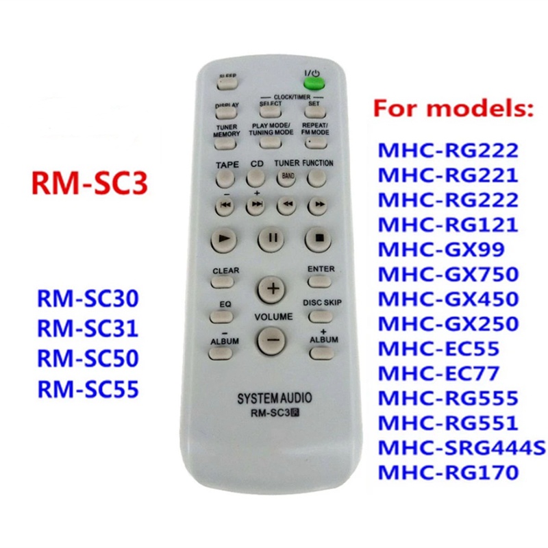 Điều Khiển Từ Xa Cho Hệ Thống Âm Thanh Sony CD RM-SC3 RM-SC30 RM-SC50 RM-SC55 MHC-RG29 MHC-RG490S CMT-EH10 CMT-U1 CMT-CPZ1