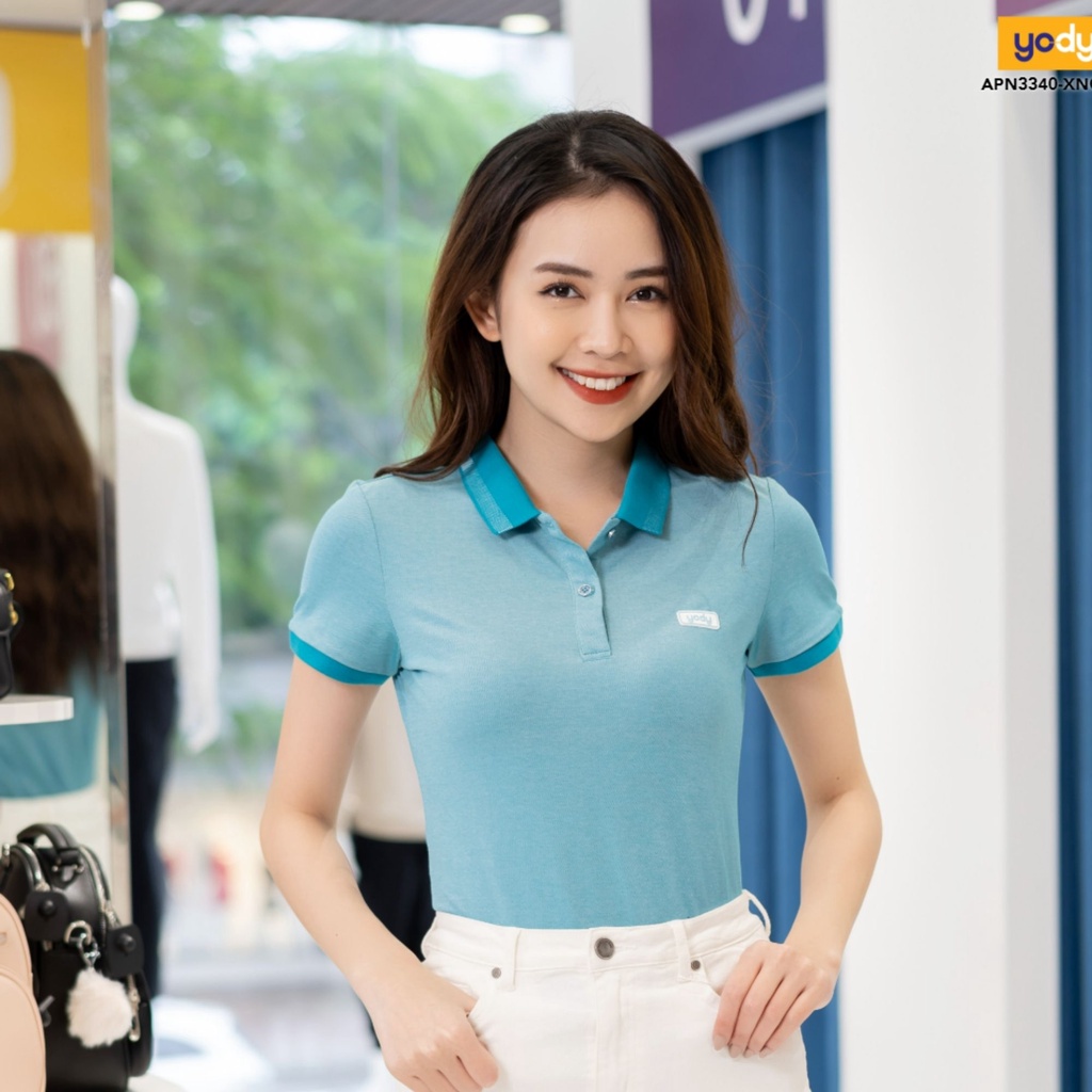 Áo Polo Nữ YODY vải cotton mắt chim thoáng mềm mịn APN3340 3 màu