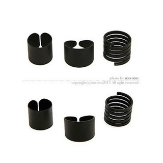 Set 3 nhẫn đính đá màu đen sáng tạo độc đáo