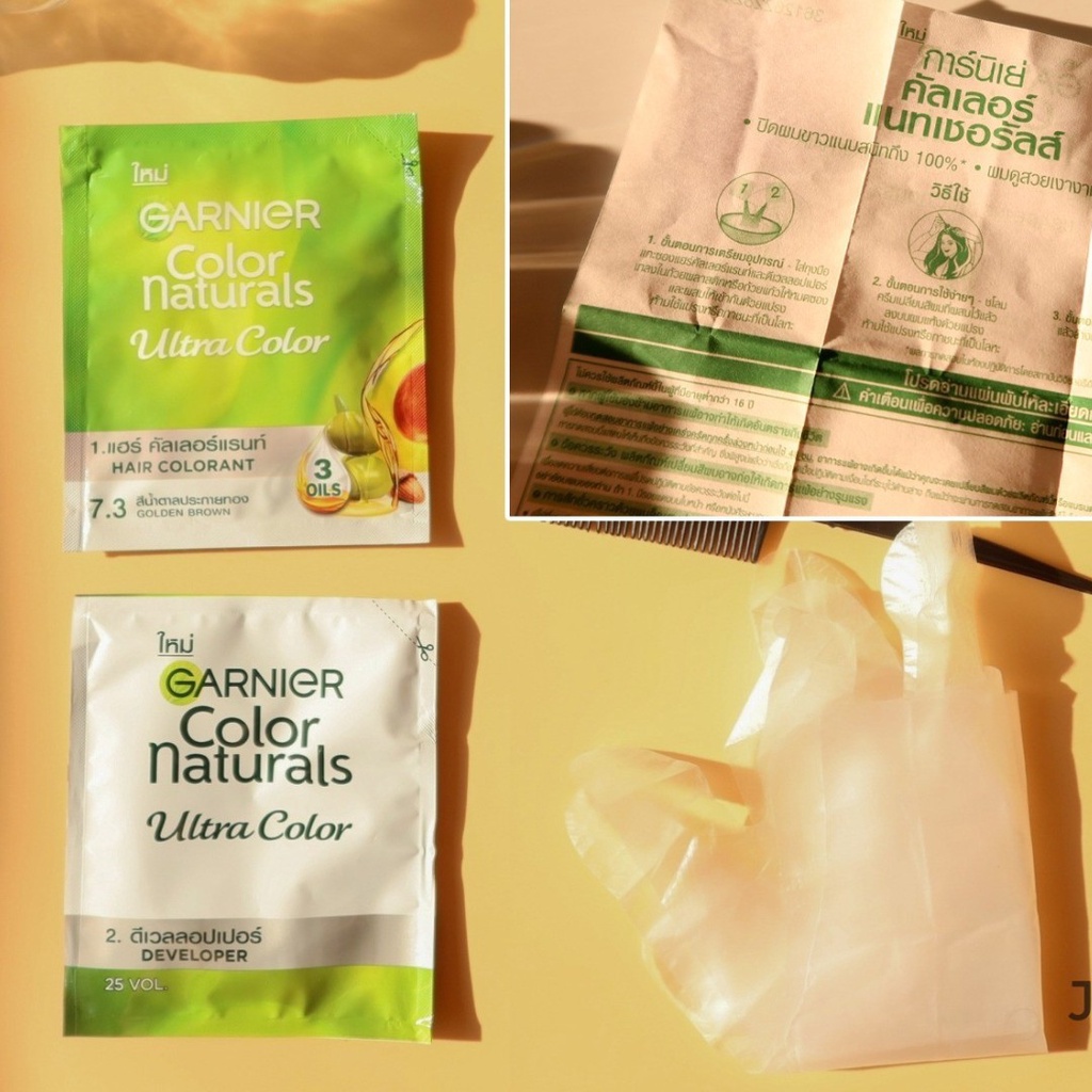 Thuốc nhuộm tóc Garnier Color Naturals Hair chứa 3 loại tinh dầu Bơ, Hạnh nhân &amp; Olive cô đặc gấp 10 lần - Thái Lan