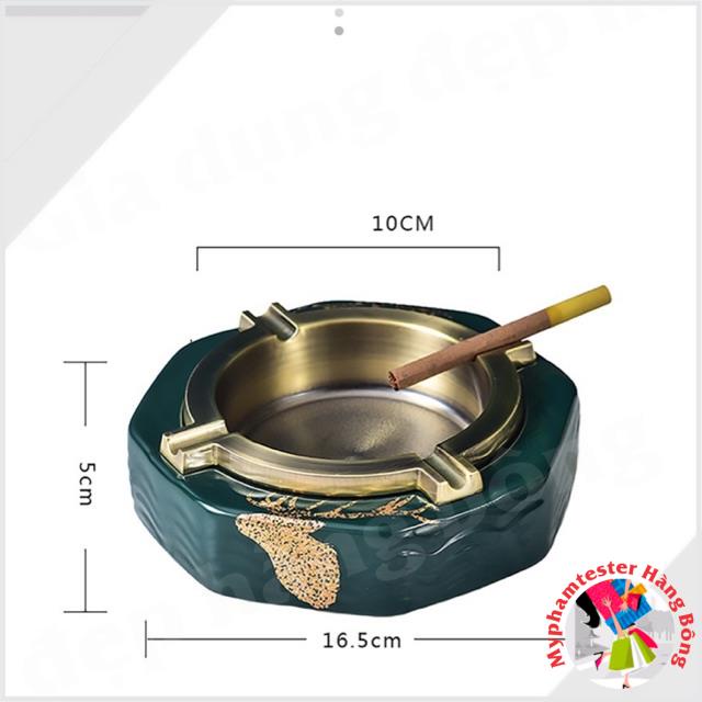 Gạt tàn ngọc lục bảo ruột đồng