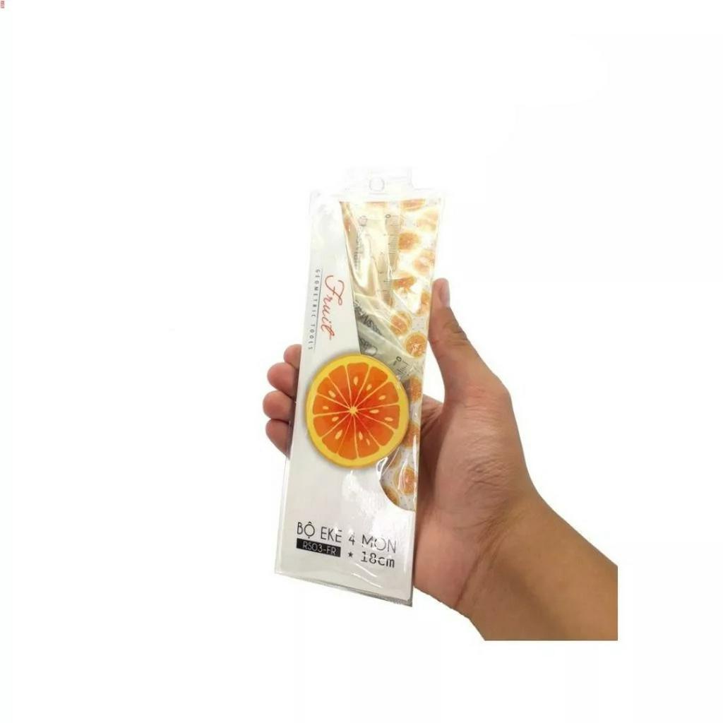 Bộ Thước Kẻ Hoa quả CLASSMATE 4 Món Thước Thẳng, Eke, Đo Góc RS03-FR