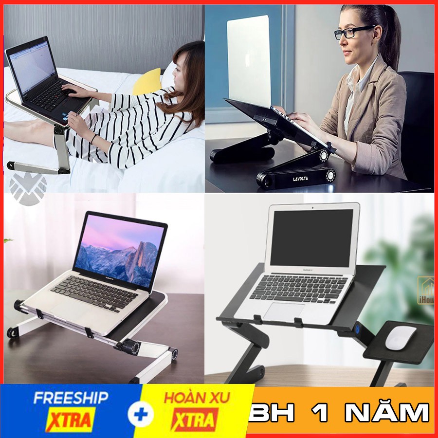 bàn laptop gấp gọn đa năng hợp kim nhôm bền khoẻ, BH 1 năm