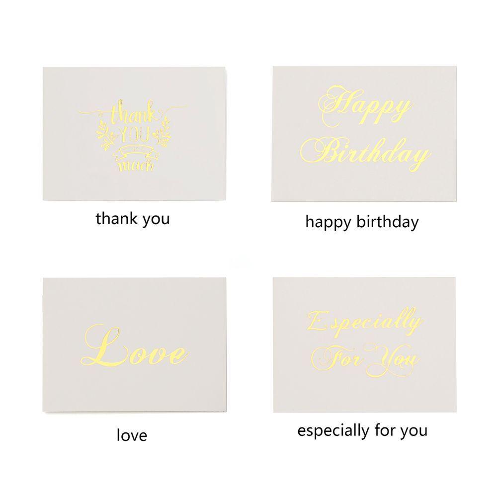 Set 100 Thiệp Chúc Mừng Sinh Nhật / Đám Cưới / Lễ Tình Nhân Mini Dập Nổi Họa Tiết Chữ Happy Diy 81