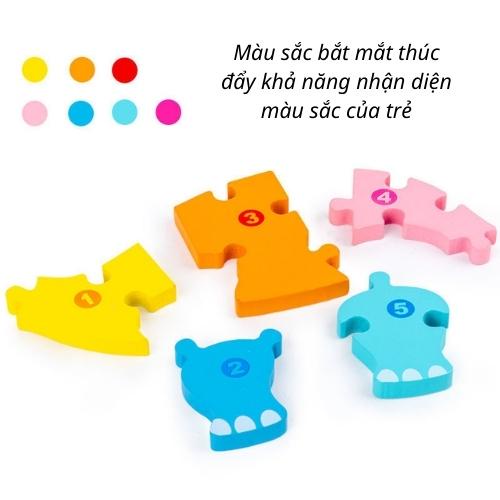 [Sale sốc] Đồ chơi xếp hình tranh ghép hình gỗ nối số 3d loại lớn, đồ chơi trẻ em giáo dục phát triển trí tuệ