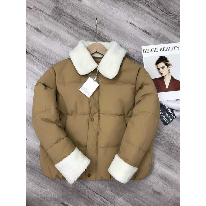 Áo khoác phao nữ THE MEI 1992 - áo phao nữ Hàn quốc béo đại hàn dày dặn form rộng cổ lông tay lông cực ấm 2021