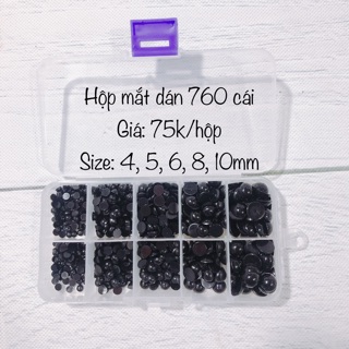 Mắt thú bông 760 cái - hộp mắt dán