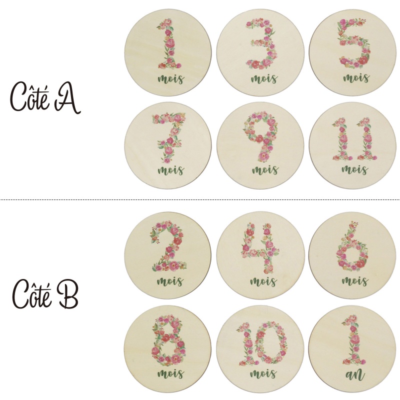 Set 6 Thẻ Ghi Chú Theo Tháng Làm Thủ Công Kỷ Niệm Cho Bé Sơ Sinh