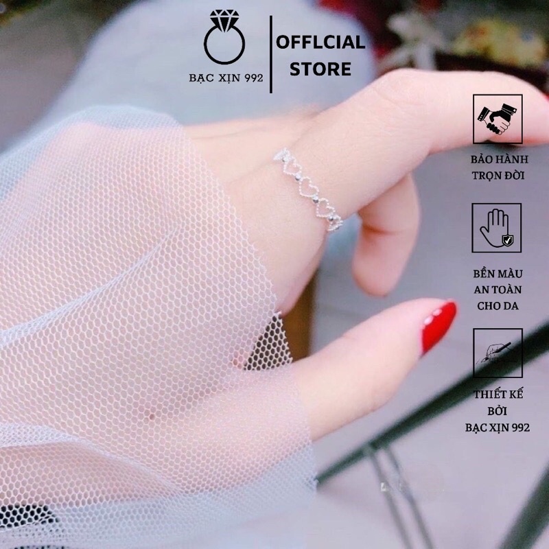 Nhẫn Nữ hìn trái tim, ⚡ nhẫn bạc chuẩn⚡