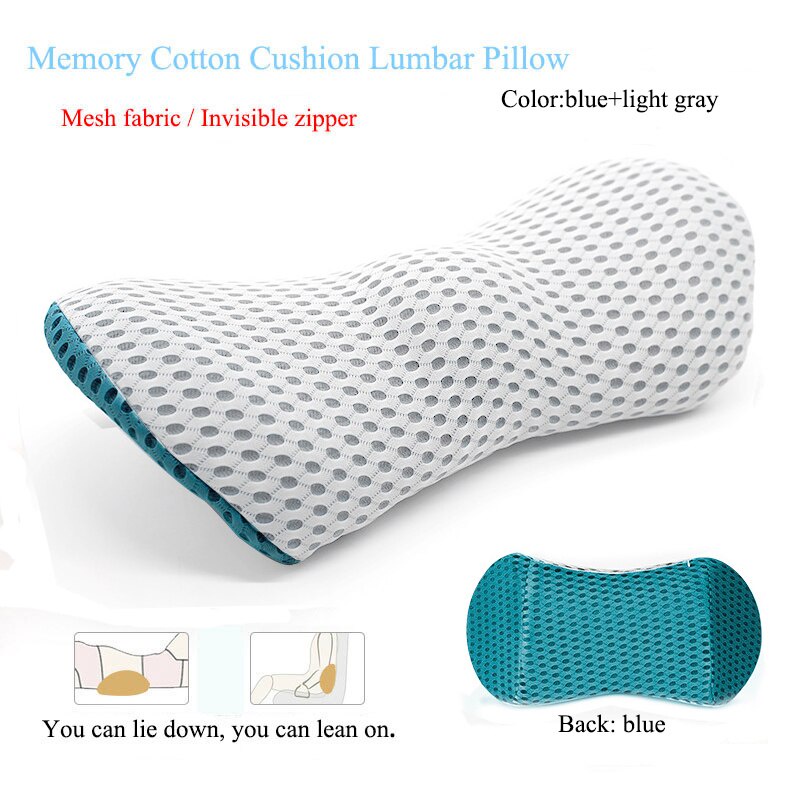 Gối Kê Lưng CHống Đau Lưng Thoát Vị Đĩa Đệm Gối Tựa Lưng Xe Hơi Ô Tô Cao Su Non Vải Dệt