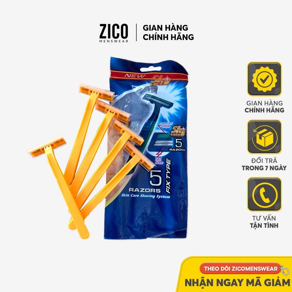 Set 5 dao cạo râu 2 lưỡi siêu mượt ZICO MENSWEAR