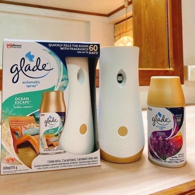 [CÓ SẴN] Máy xịt thơm phòng tự động Glade 3in1 (kèm clip mua hàng)