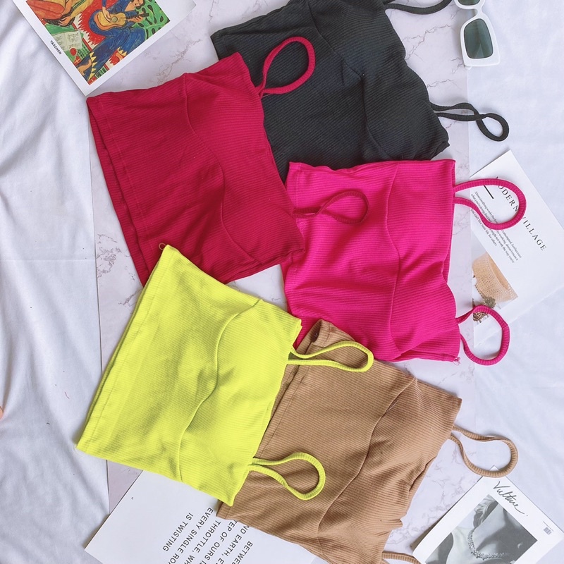 Áo Croptop 2 Dây Cúp Ngực Nhiều Màu  A5220