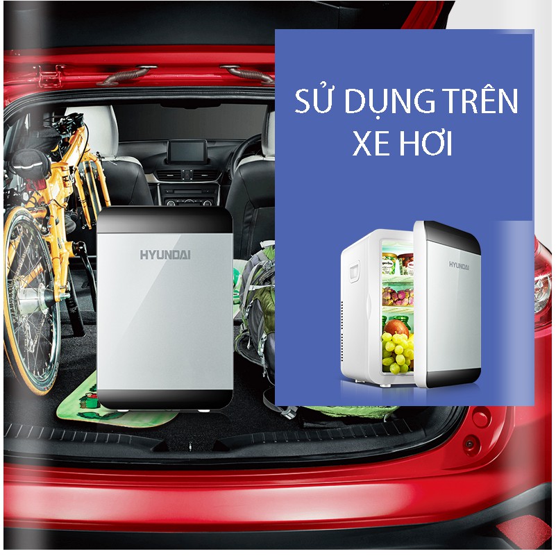 Tủ lạnh mini Hyundai 13.5L (12v và 220v) màn hình cảm ứng - tủ lạnh 2 chiều nóng lạnh - tủ lạnh bảo quản mỹ phẩm