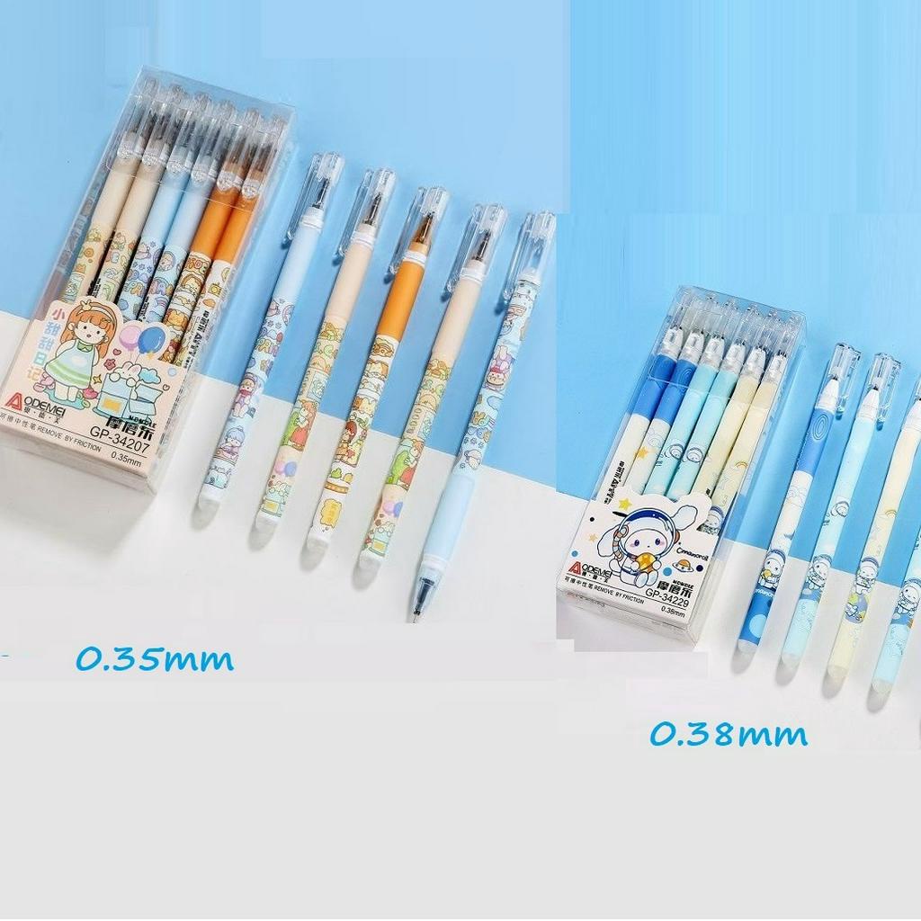 Bút gel nước tẩy xóa được / Bút bi mực gel nước họa tiết cute dạng đậy nắp - 1 cây