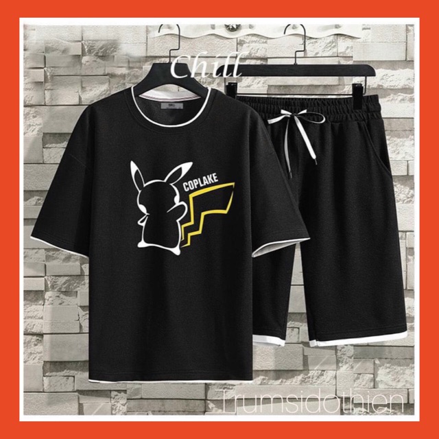 [ 👉 Chất Đẹp- Siêu Mát!! ] Bộ thể thao mặc nhà nam Pikachu siêu hot , bộ hè nam, quần áo mặc nhà, quần áo tập gym