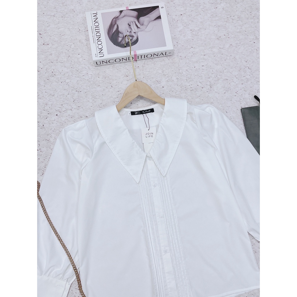 ÁO CỔ NHỌN TAY BỒNG LI NGỰC