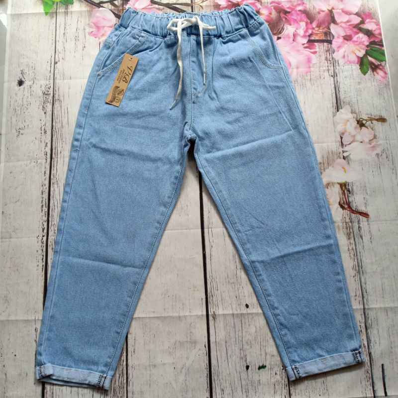 quần baggy jeans 9 tấc lưng thun