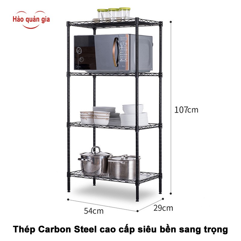 [Mã LIFE8S50K giảm 10% đơn 200K] "Hảo quản gia" kệ lò vi sóng lắp ráp nhiều tầng thép Carbon Steel